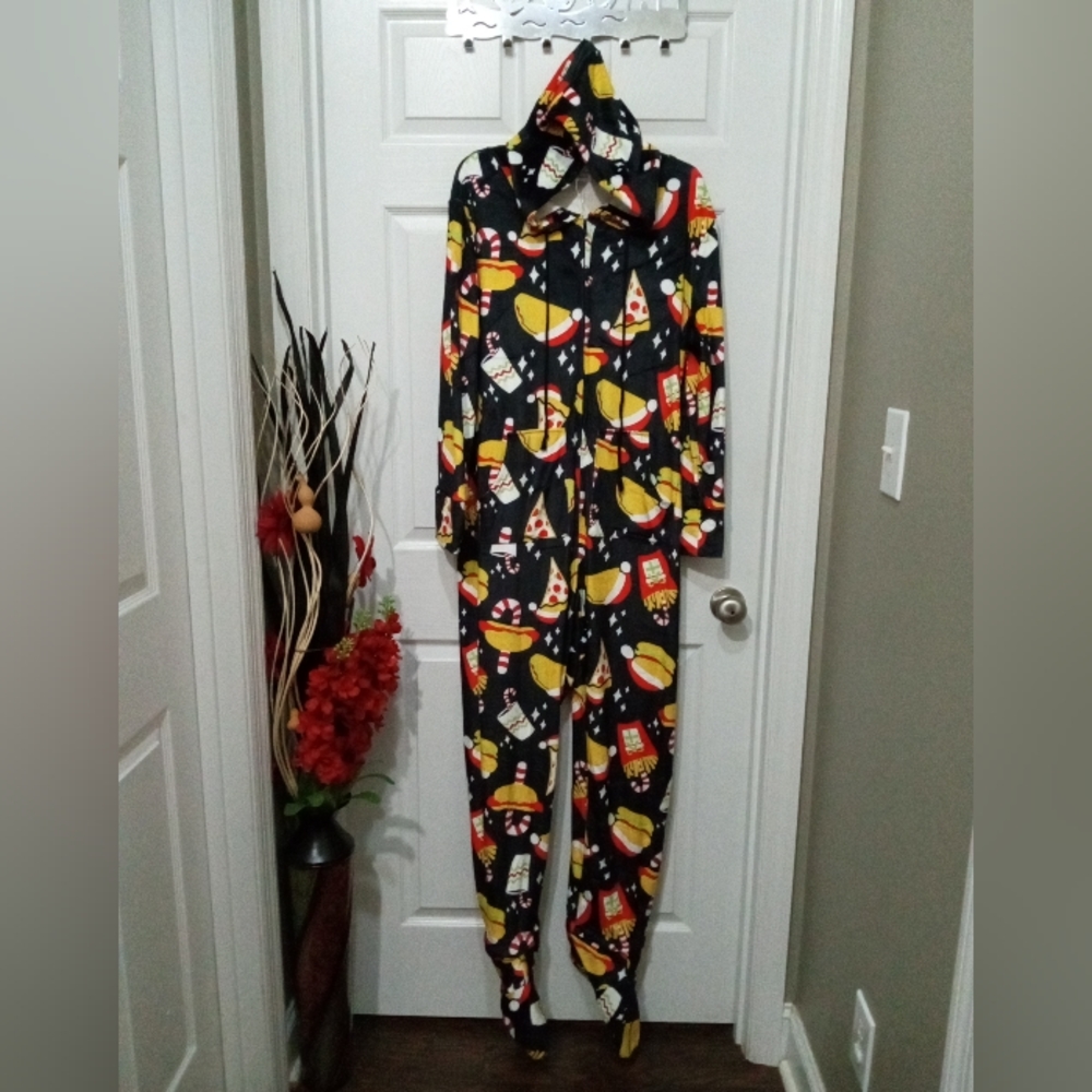 Adult Food Print Light Wear Comfy Pajama Set Size L (12-14)